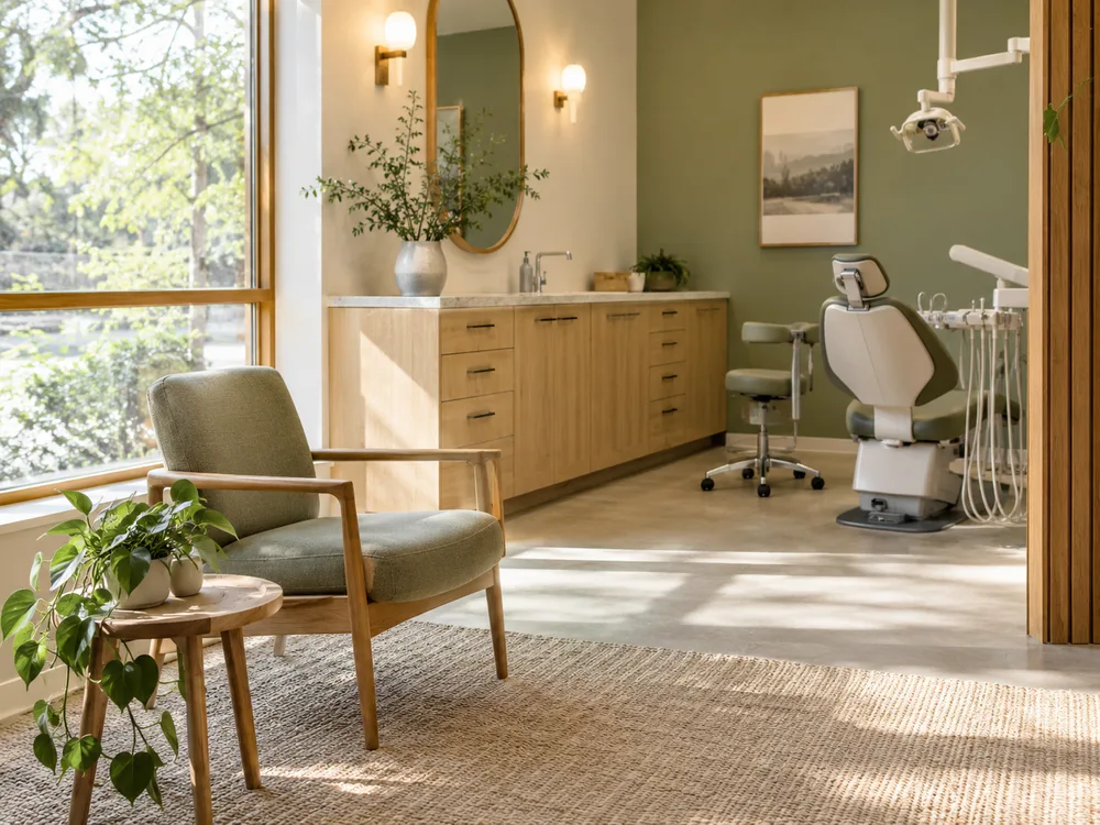 Illustrative empty dental consultation space